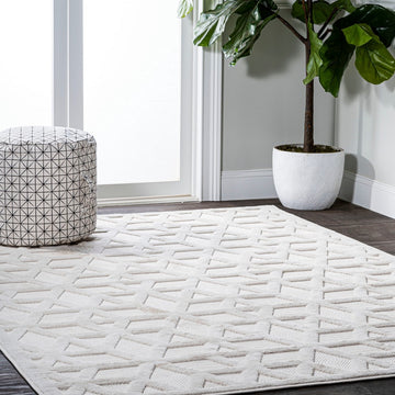 Talaia Neutral Geometric Indoor/outdoor Area Rug